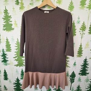 Long Sleeve Brown Dress
